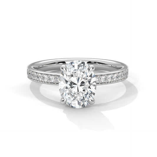 2 Carat Oval Lab Grown Diamond Solitaire Ring For Wedding