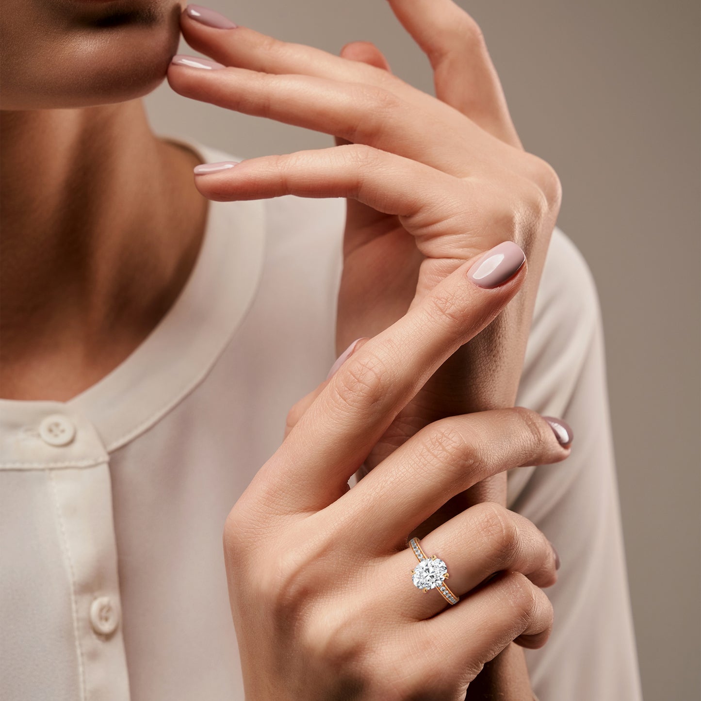 2 Carat Oval Lab Grown Diamond Solitaire Ring For Wedding