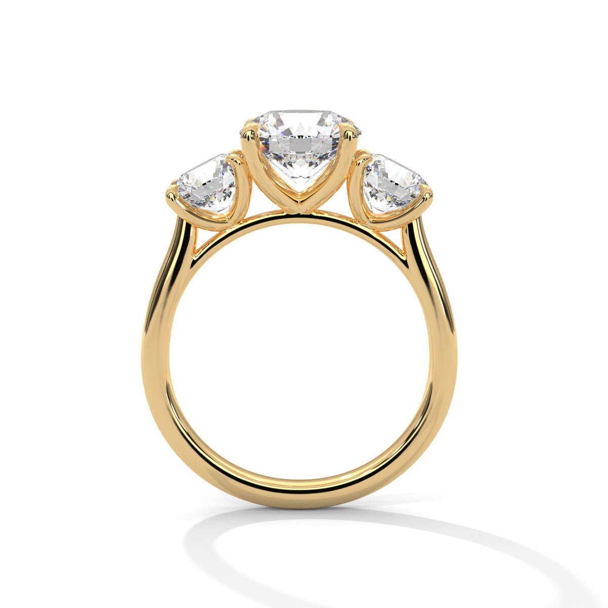 Three Stone 3.6 Carat Round Lab Diamond Engagement Ring For Women