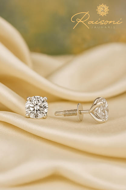Everyday Glow – 20 Cent Solitaire Lab Diamond Stud in 14KT White Gold
