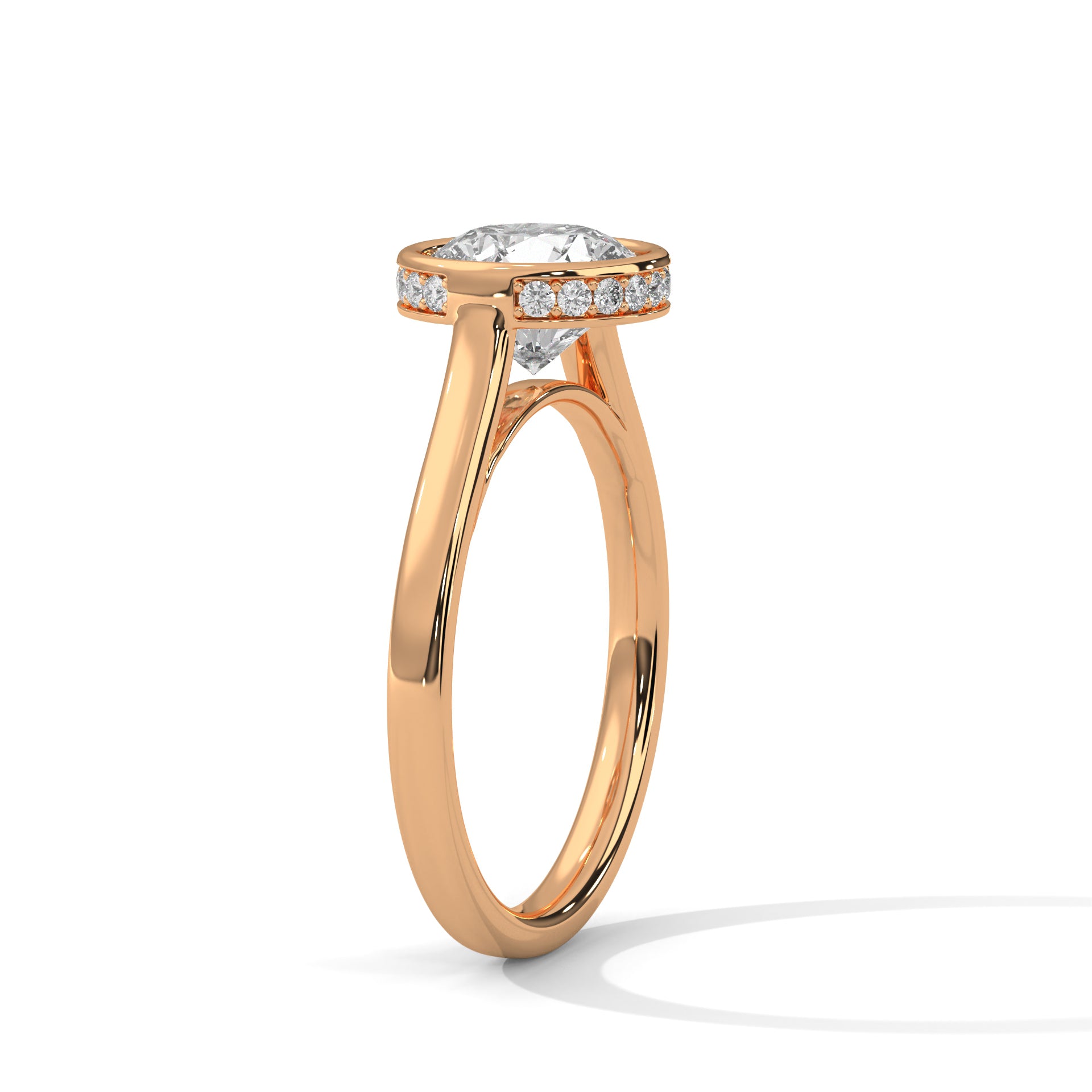 Cathedral Circlet 2 Carat Round Solitaire Lab Diamond Engagement Ring