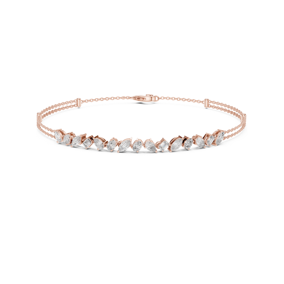 Timeless Bond Multi-Shape Lab Diamond Tennis Bracelet - A Token of Friendship & Luxury
