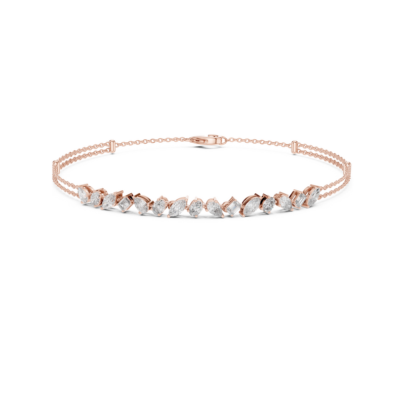 Timeless Bond Multi-Shape Lab Diamond Tennis Bracelet - A Token of Friendship & Luxury