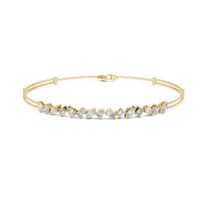 Timeless Bond Multi-Shape Lab Diamond Tennis Bracelet - A Token of Friendship & Luxury