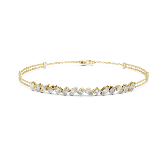 Timeless Bond Multi-Shape Lab Diamond Tennis Bracelet - A Token of Friendship & Luxury