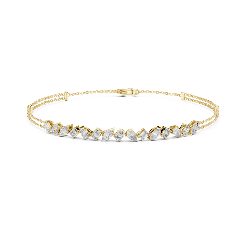 Timeless Bond Multi-Shape Lab Diamond Tennis Bracelet - A Token of Friendship & Luxury