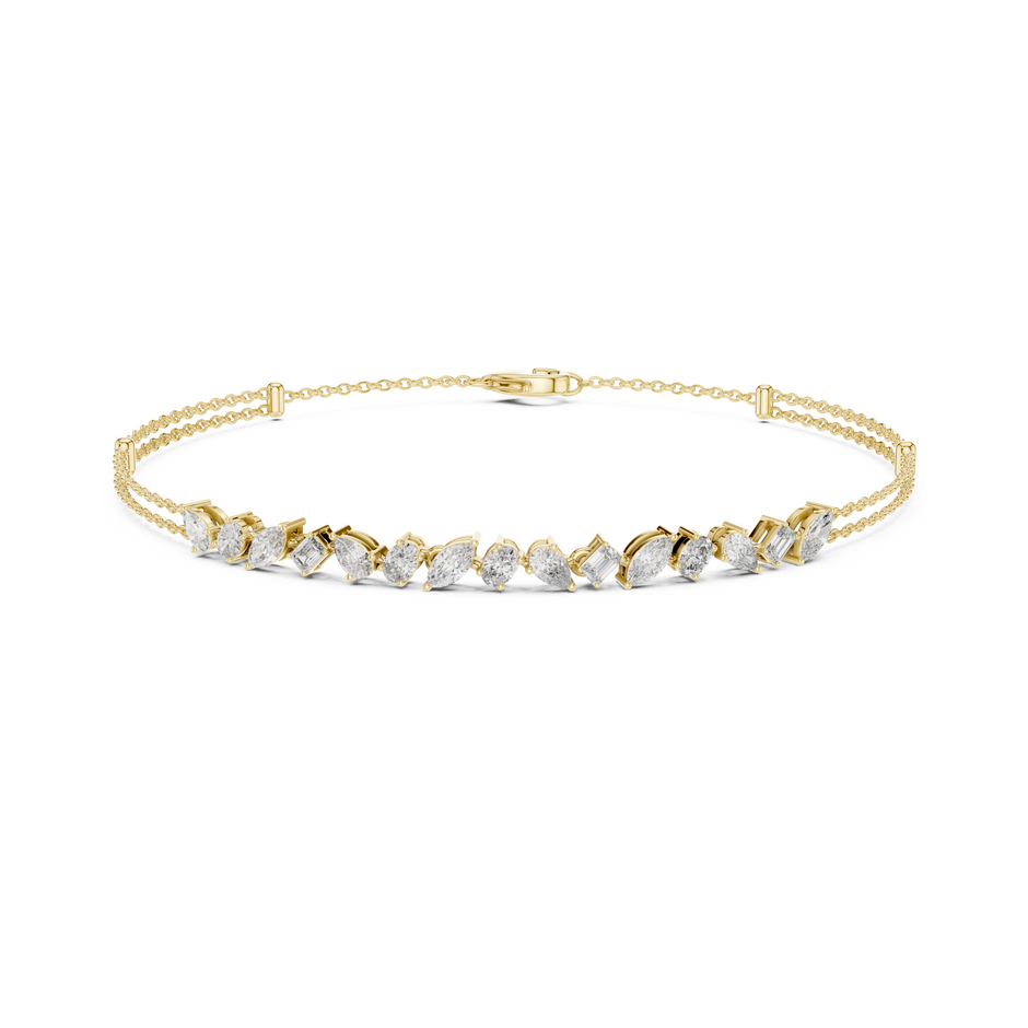 Timeless Bond Multi-Shape Lab Diamond Tennis Bracelet - A Token of Friendship & Luxury