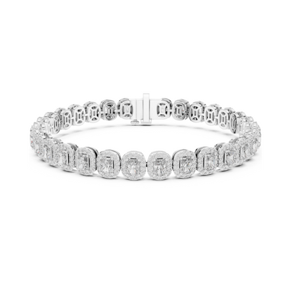 Graceful Glow Radiant Lab Diamond Halo Tennis Bracelet for Ladies of Positivity & Power