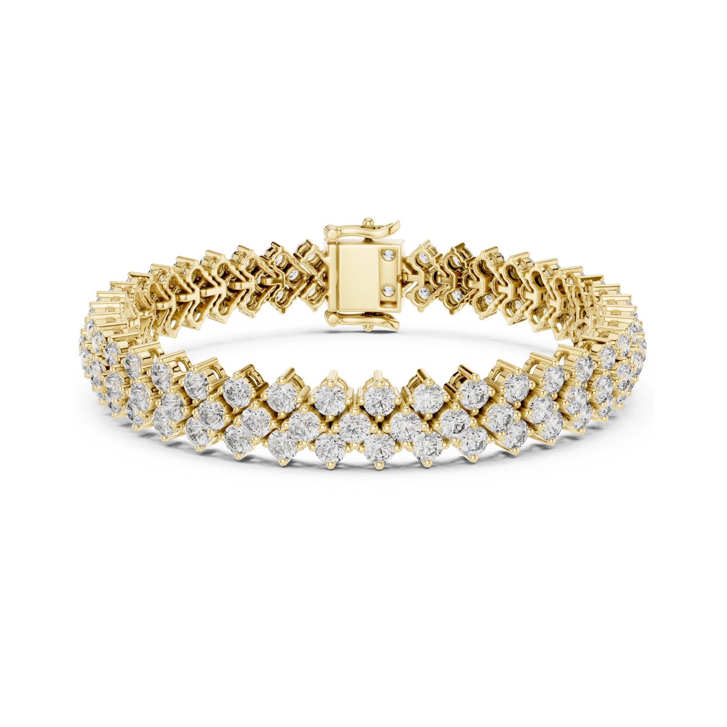Iconic Prismatic Double Row Lab Diamond Festive Wear Tennis Bracelet for Women