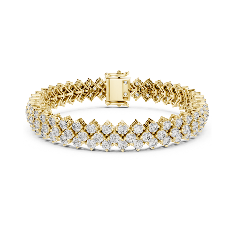 Iconic Prismatic Double Row Lab Diamond Festive Wear Tennis Bracelet for Women