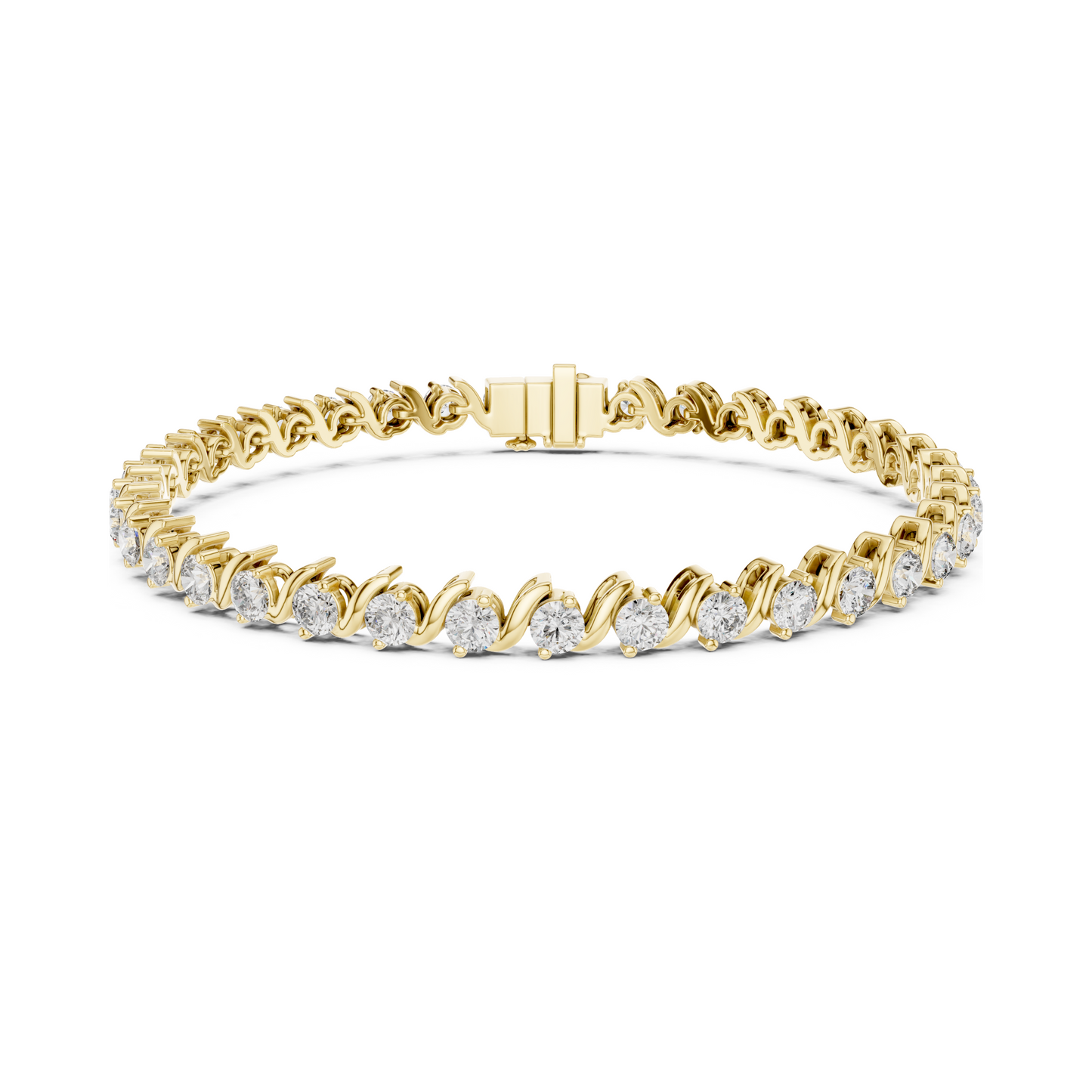 Twist of Artistic Charm Round Lab Diamond Tennis Bracelet For Women Workwear
