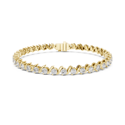 Twist of Artistic Charm Round Lab Diamond Tennis Bracelet For Women Workwear