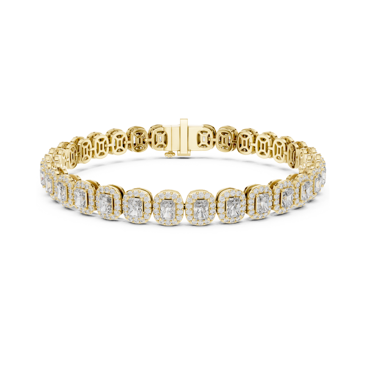 Graceful Glow Radiant Lab Diamond Halo Tennis Bracelet for Ladies of Positivity & Power