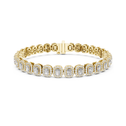 Graceful Glow Radiant Lab Diamond Halo Tennis Bracelet for Ladies of Positivity & Power