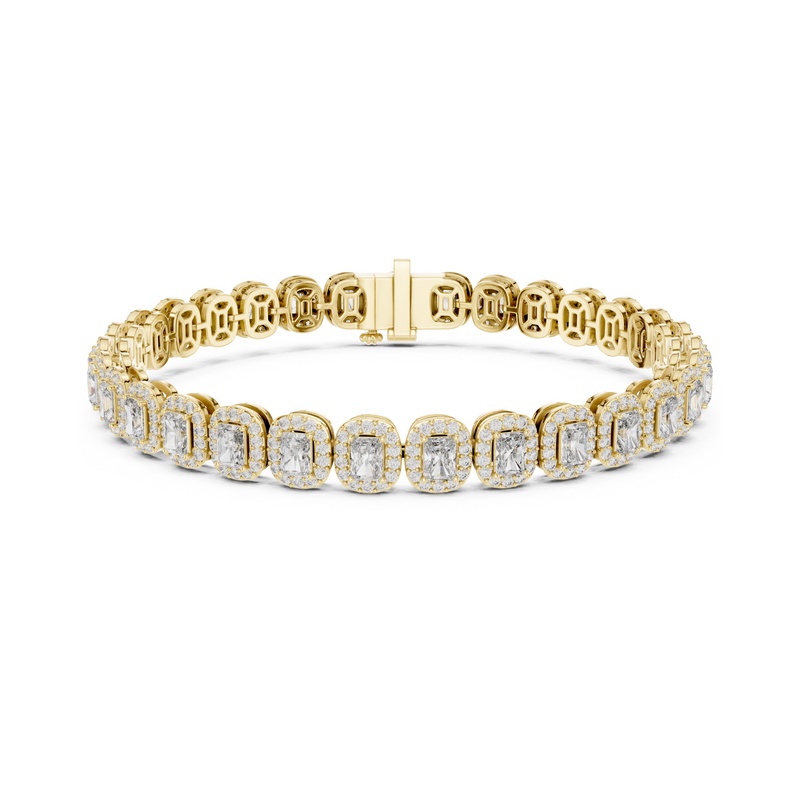 Graceful Glow Radiant Lab Diamond Halo Tennis Bracelet for Ladies of Positivity & Power