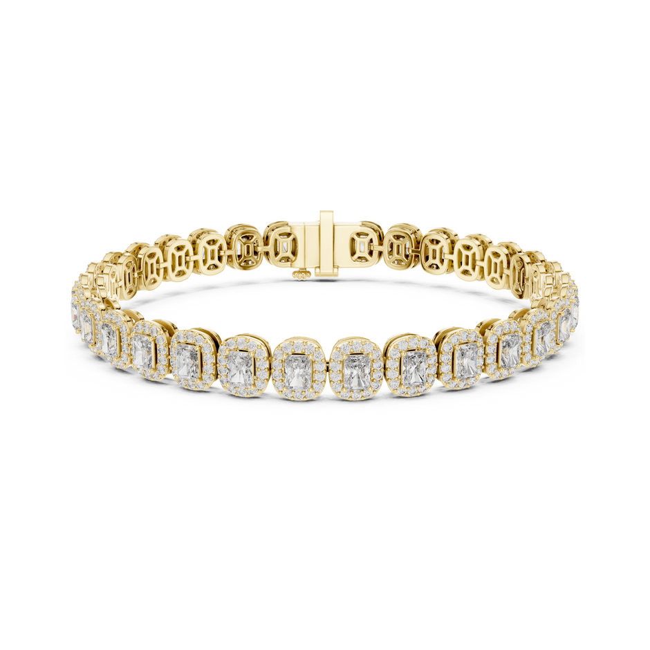 Graceful Glow Radiant Lab Diamond Halo Tennis Bracelet for Ladies of Positivity & Power