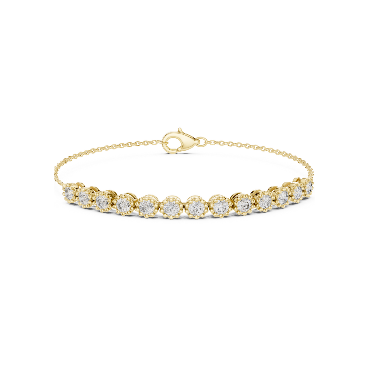 Office Chic Round Lab Diamond Tennis Chain Bracelet – Pocket-Friendly Luxury for Working Women