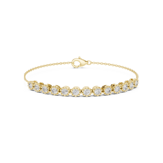 Office Chic Round Lab Diamond Tennis Chain Bracelet – Pocket-Friendly Luxury for Working Women