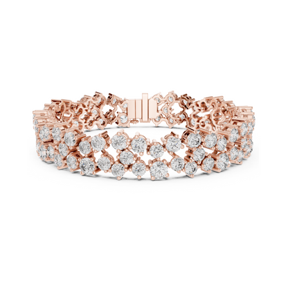 Stunning Layered Spark Lab Diamond Tennis Bracelet For Gorgeous Women