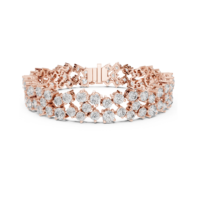 Stunning Layered Spark Lab Diamond Tennis Bracelet For Gorgeous Women