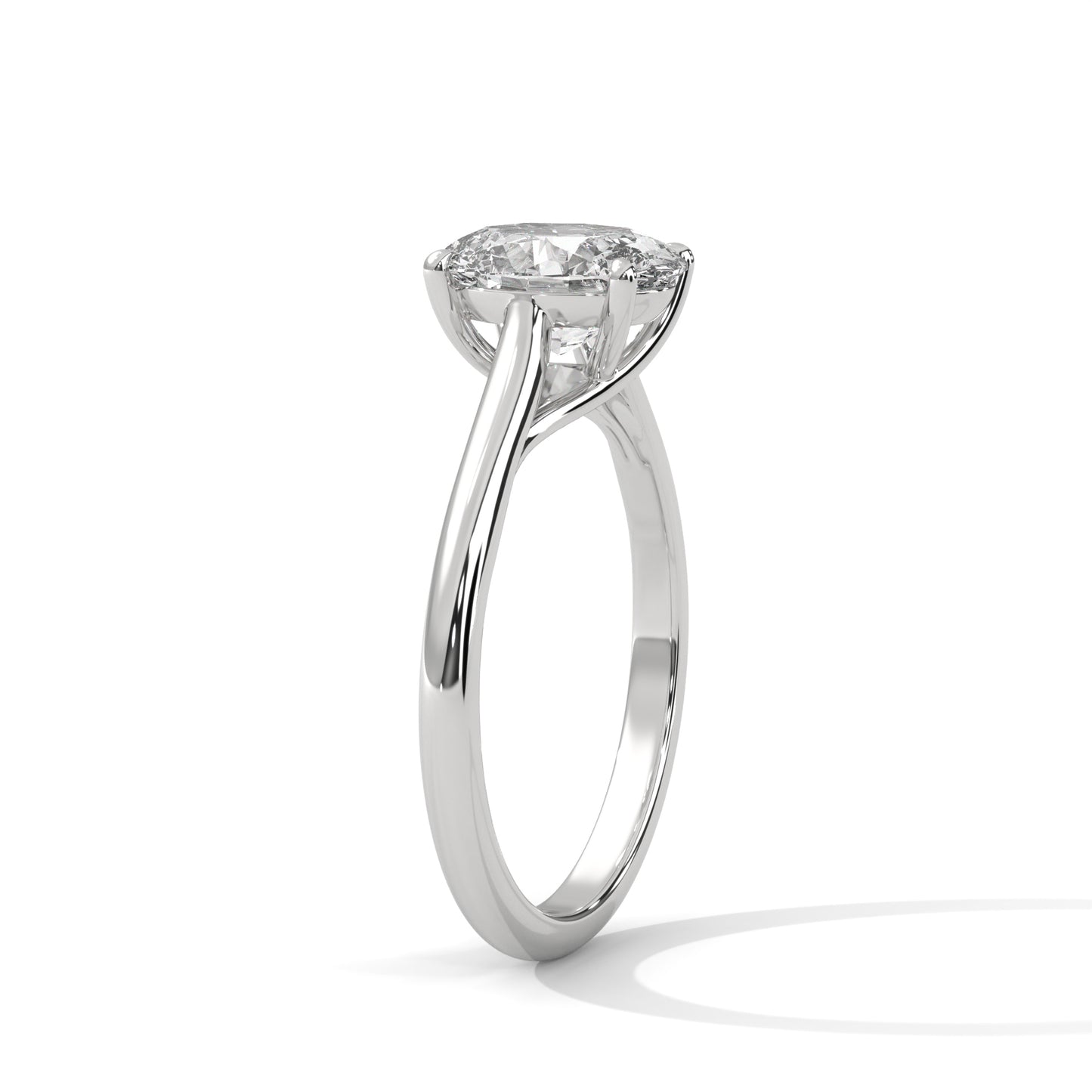2 Carat Oval Shape Simple Solitaire Ring in Lab Diamond