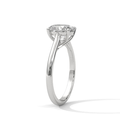 2 Carat Oval Shape Simple Solitaire Ring in Lab Diamond