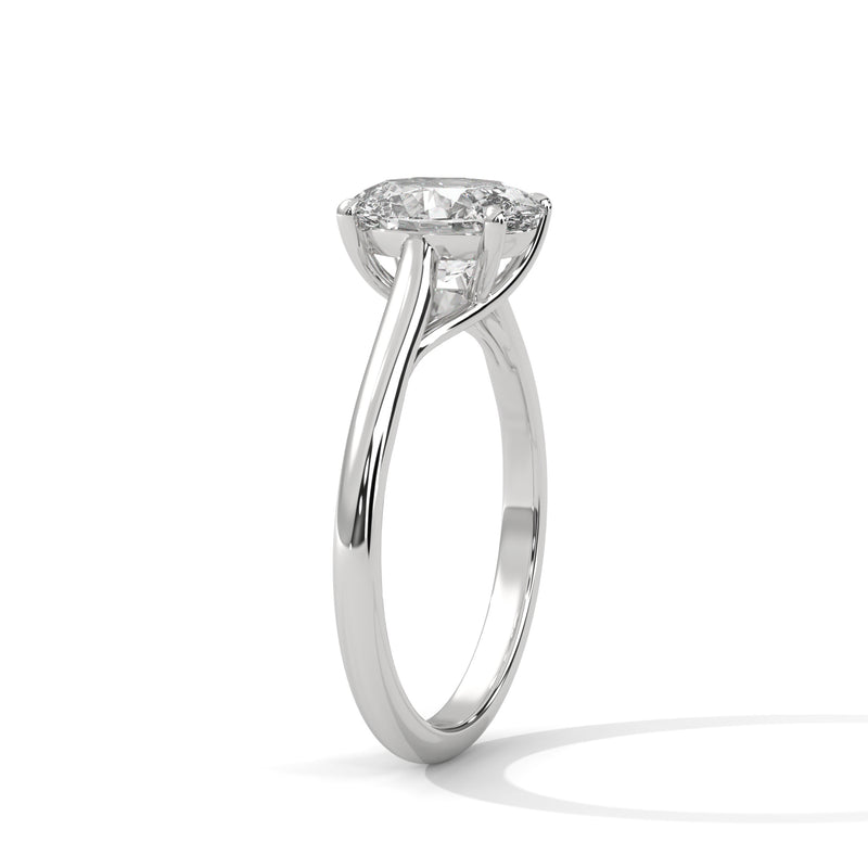 2 Carat Oval Shape Simple Solitaire Ring in Lab Diamond