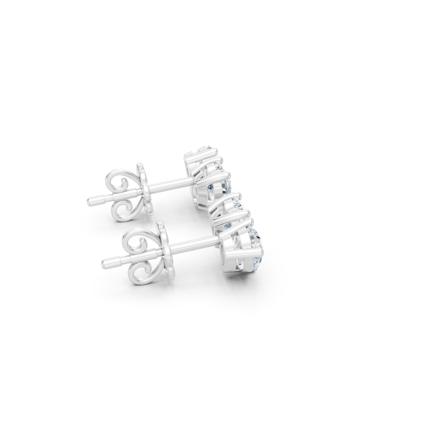 Heart & Pear Shaped Coupled Lab Diamond Studs Earring