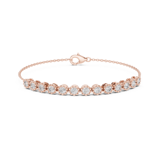 Office Chic Round Lab Diamond Tennis Chain Bracelet – Pocket-Friendly Luxury for Working Women