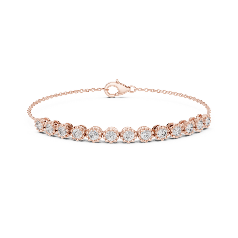 Office Chic Round Lab Diamond Tennis Chain Bracelet – Pocket-Friendly Luxury for Working Women