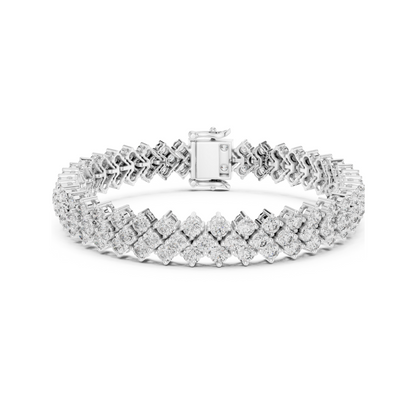 Iconic Prismatic Double Row Lab Diamond Festive Wear Tennis Bracelet for Women