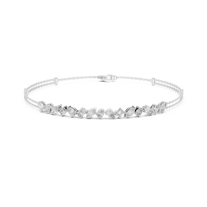 Timeless Bond Multi-Shape Lab Diamond Tennis Bracelet - A Token of Friendship & Luxury