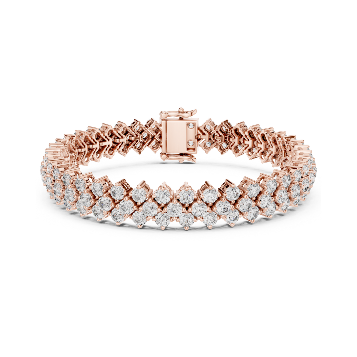 Iconic Prismatic Double Row Lab Diamond Festive Wear Tennis Bracelet for Women
