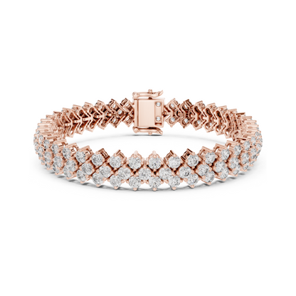 Iconic Prismatic Double Row Lab Diamond Festive Wear Tennis Bracelet for Women