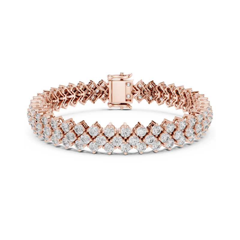 Iconic Prismatic Double Row Lab Diamond Festive Wear Tennis Bracelet for Women