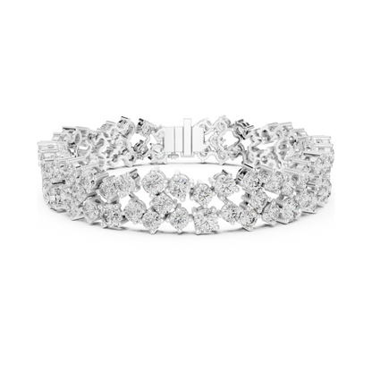Stunning Layered Spark Lab Diamond Tennis Bracelet For Gorgeous Women