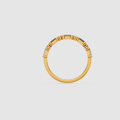 Baguette And Round Diamond Band – Lab Grown Diamond Finger Ring