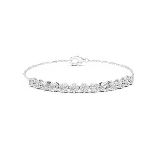 Office Chic Round Lab Diamond Tennis Chain Bracelet – Pocket-Friendly Luxury for Working Women