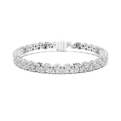 Lustrous Lab Diamond Tennis Band – Classic Round Cut Luxury Bracelet for Women
