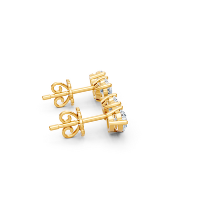 Heart & Pear Shaped Coupled Lab Diamond Studs Earring