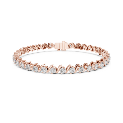 Twist of Artistic Charm Round Lab Diamond Tennis Bracelet For Women Workwear