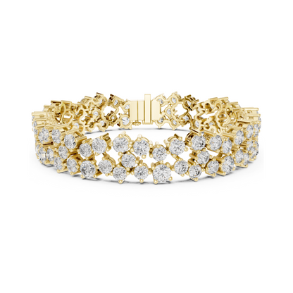 Stunning Layered Spark Lab Diamond Tennis Bracelet For Gorgeous Women