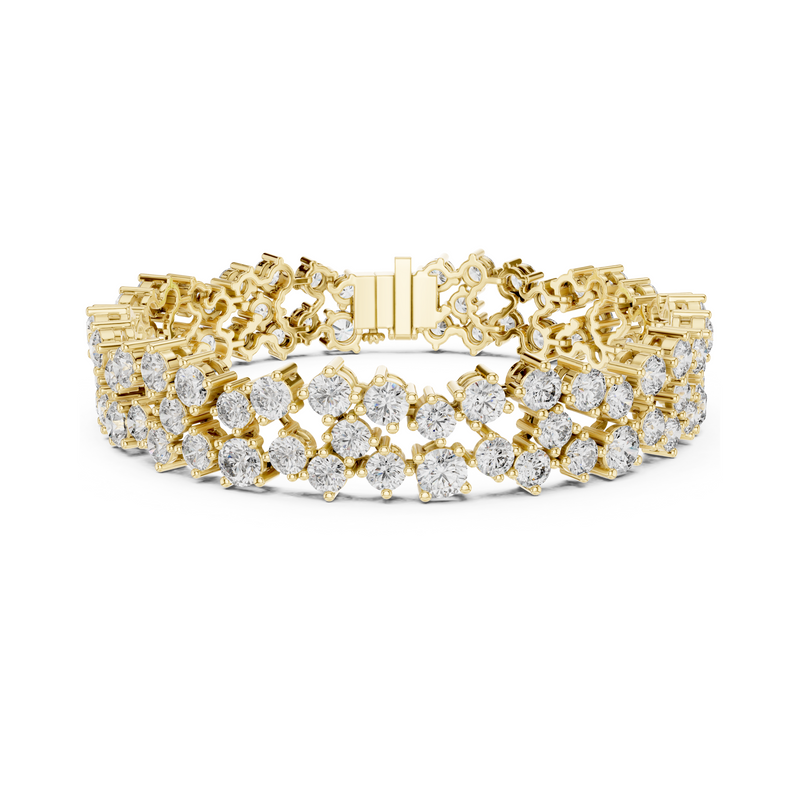 Stunning Layered Spark Lab Diamond Tennis Bracelet For Gorgeous Women