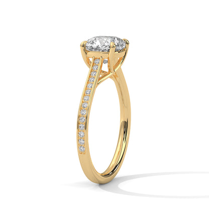 Seductive 2 Carat Cushion Solitaire Lab Diamond Ring