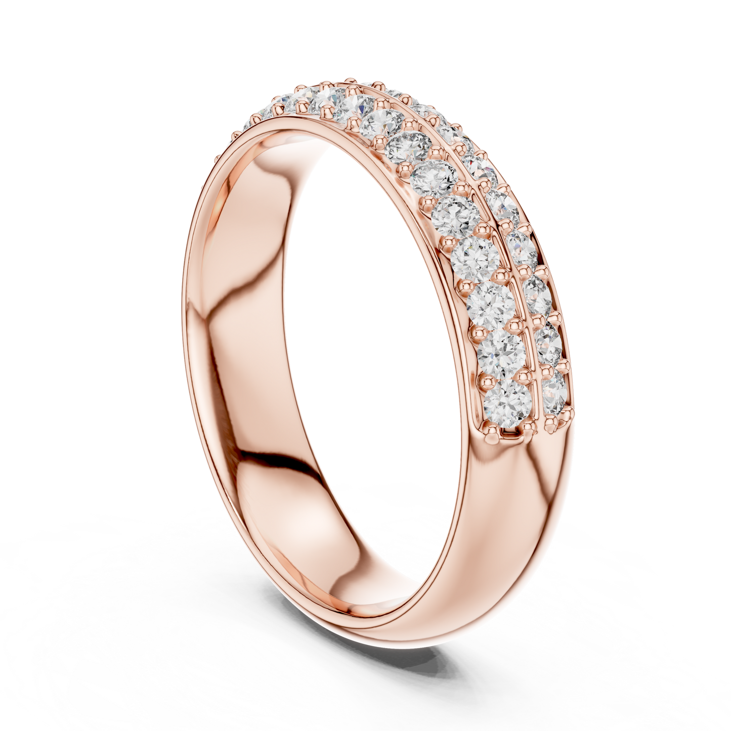 Dazzling Dual Row Lab Diamond Band Ring