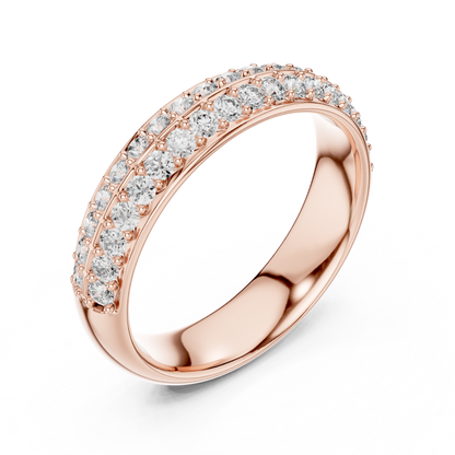 Dazzling Dual Row Lab Diamond Band Ring