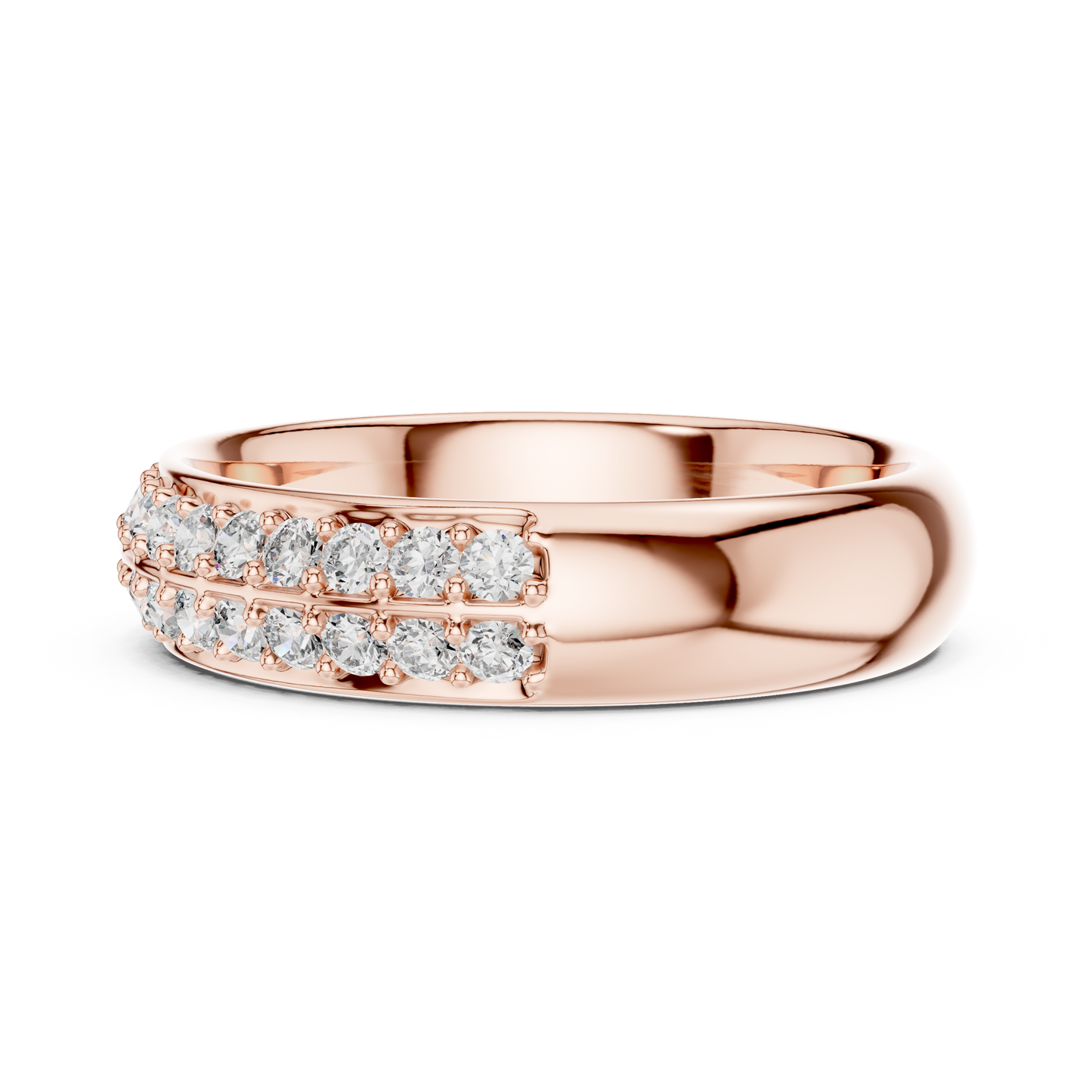 Dazzling Dual Row Lab Diamond Band Ring