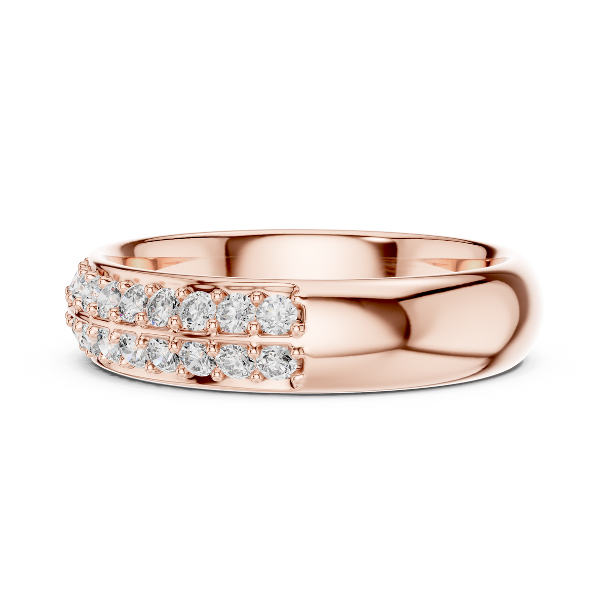 Dazzling Dual Row Lab Diamond Band Ring