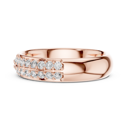 Dazzling Dual Row Lab Diamond Band Ring