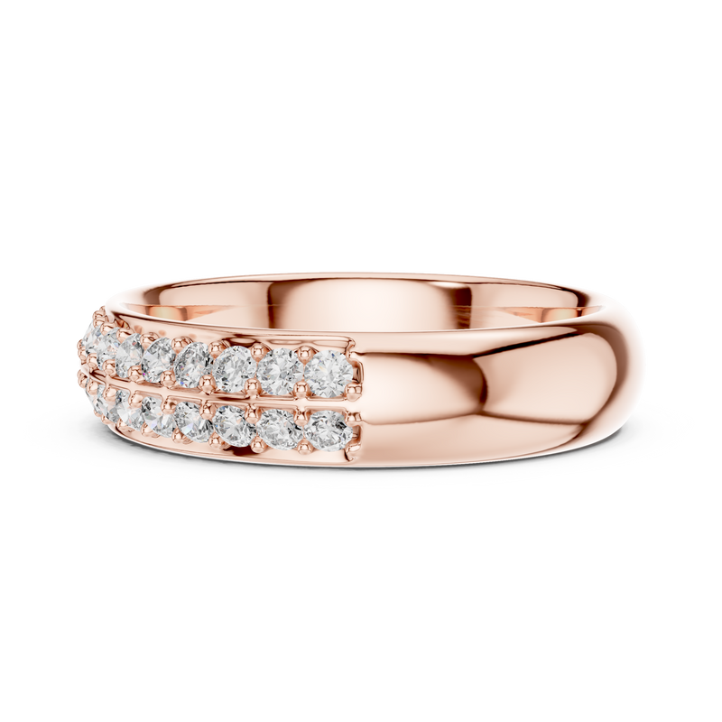 Dazzling Dual Row Lab Diamond Band Ring